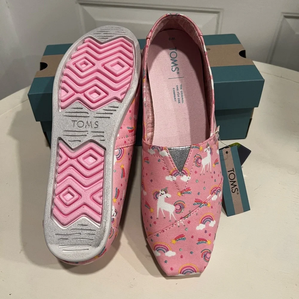 Toms Pink Unicorn Slip-On Shoes - Picture 2 of 2